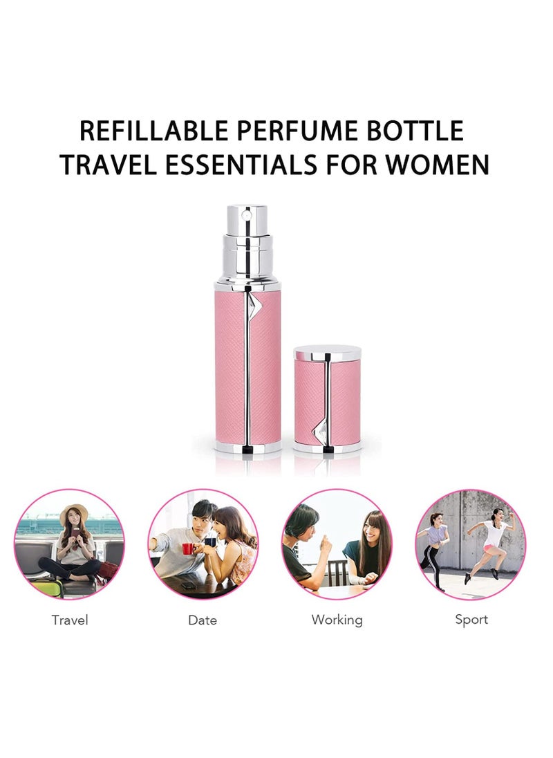 Generic - Perfume Bottles Empty Refill, Perfume Atomizer, Refillable Portable Mini Perfume Atomizer, Perfume Spray bottle Atomizer for Travel, Leaking Proof, Luxury Leather, 5ml (Pink) - Image 1