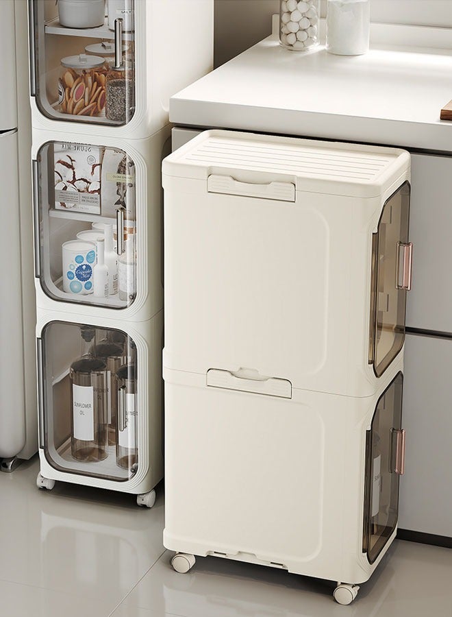 Storage Cabinet,Storage Cabinet for 3 -Tier Narrow Floor, Slim Toilet Paper Storage Cabinet with Doors and Shelves,Waterproof Design,for Small Space, Bathroom, Kitchen, Laundry, White - Image 4
