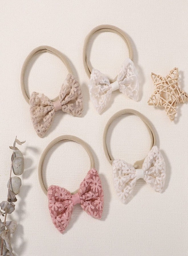 DAONPHARI 4pcs Hair Bands For Baby Girls | Soft & Gentle | Cute Designs | Perfect Fit | Great for Everyday Wear | Ideal For Babies And Toddlers - Image 4