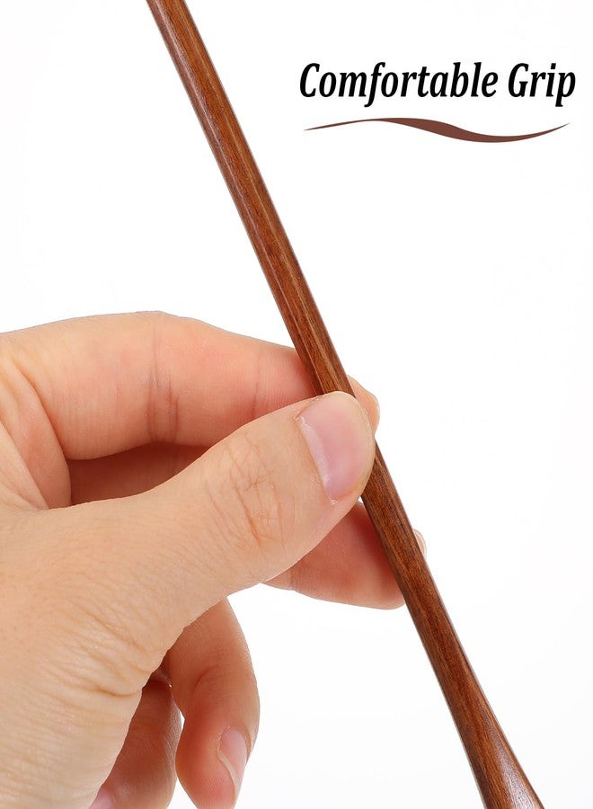 Sibba 2Pcs Wooden Long Tea Spoons Honey Spoon Long Handle Stirring Spoon 9” Long Teak Spoon Cocktail Stirrer Spoons Swizzle Mixing Spoons Tableware Cooking Scoop for Home Kitchen Chef Testing - Image 3