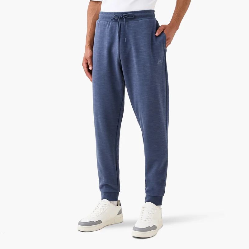 Kappa Regular Fit Logo Detail Joggers with Drawstring Closure and Pockets