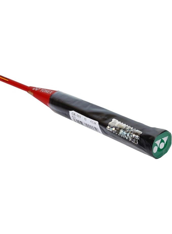 يونيكس مضرب تنس الريشة Yonex GR 303 المصنوع من مزيج الألومنيوم مع غطاء كامل، طقم من قطعتين (أحمر/أحمر) - Image 4