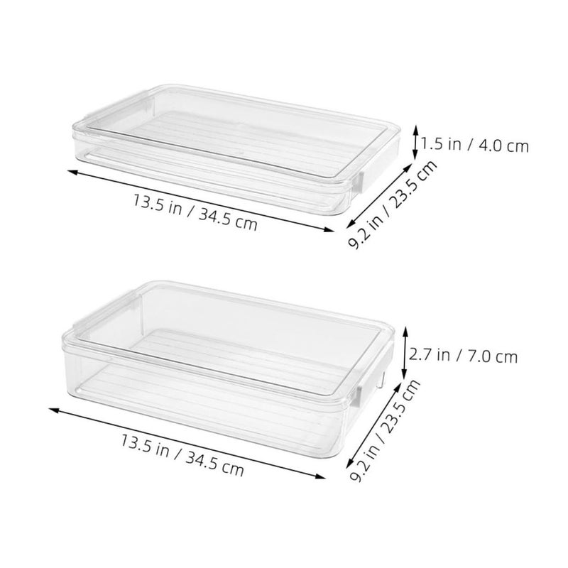 A4 Plastic File Organizer Box Set 2pcs High Profile Document Certificate Photo Storage - Image 3
