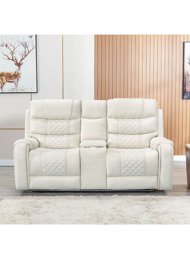 DANUBE HOME كرسي استرخاء من القماش ذو المقعدين بتصميم عصري من فريمونت، أثاث مريح لغرفة المعيشة، الطول 187 سم × العرض 99 سم × الارتفاع 104 سم - بيج  - Image 1