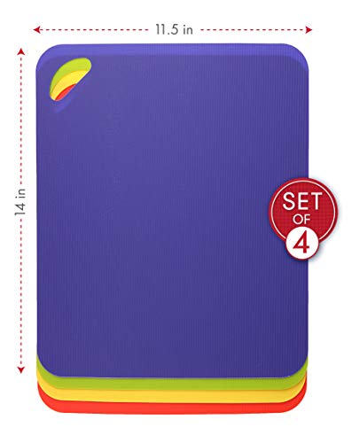 Dexas Heavy Duty Grippmat Flexible Cutting Board Set of Four, 11.5 x 14 inches, Blue, Green, Yellow and Red,6554PK - Image 3