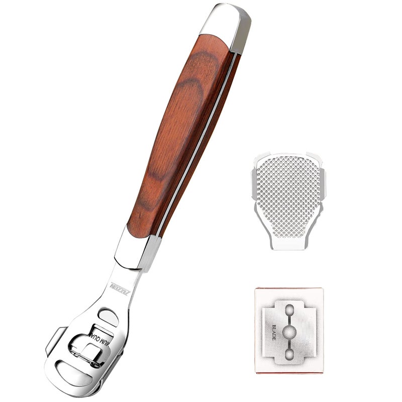 ZIZZON Foot Care Pedicure Callus Shaver Hard Skin Remover Wood Handle 10 Blades ZIZZON - Image 1