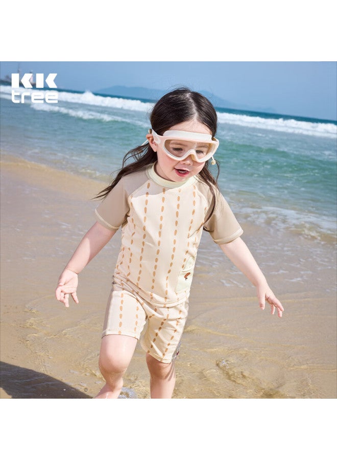 Kocotree Kk Tree Children's Swimwear One-piece Short Sleeve Boys Girls Sun Protection Swimsuit Kids Baby Swimwear - Image 1