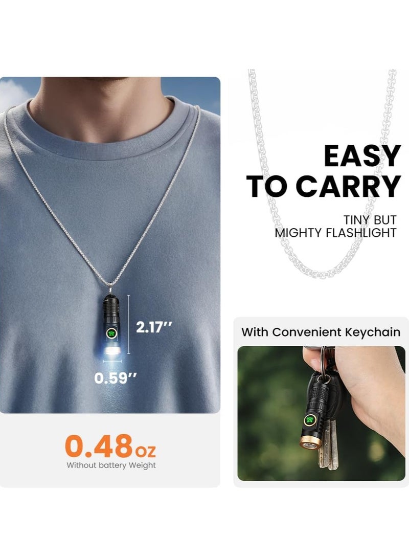 BlueFire 800 Lumens Rechargeable EDC Flashlight – Ultra-Bright Mini Keychain Flashlight with Type-C Charging, 5 Light Modes, IP55 Waterproof, 492ft Beam, Aluminum Alloy Body – Perfect for Camping, Hiking, Dog Walking & Emergency Use - Image 3