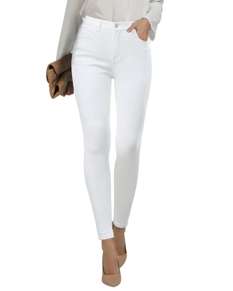 GRAPENT Slimming Jeans for Women Womens Clothes Women Clothing Tummy Control Jeggings Womens Work Pants Skinny Leggings Jeans Denim Outfit Color Off White Small Size 4 Size 6 - Image 1