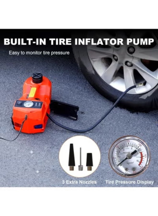 Electric Hydraulic Car Jack Kit 12V – Portable Tire Change Set with Impact Wrench, Gloves & Emergency Triangle - Image 4
