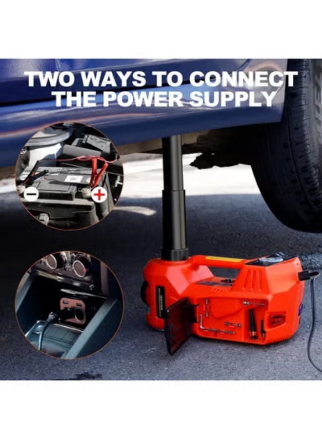 Electric Hydraulic Car Jack Kit 12V – Portable Tire Change Set with Impact Wrench, Gloves & Emergency Triangle - Image 2