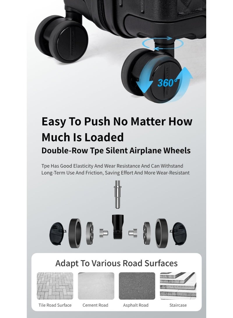 ARCTIC HUNTER LGX002 24 Inch 360° Spinner Cabin Trolley Suitcase, Instant Carry-On Luggage, Lightweight, Irish Style, TSA Lock - Image 5