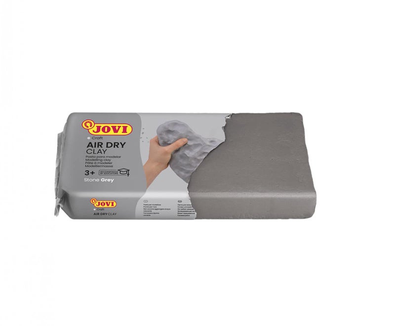 Jovi European Air-Dry Modeling Grey Clay 3 Packets - Each Pack of 250 Grams for Sculpting Pottery Art & Craft Handicraft Educational Purpose Fine Motor Skills - Image 2