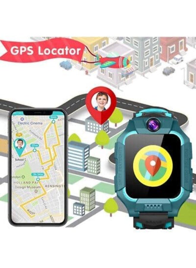 Hope Kids Smart Watch with GPS Location & SIM Card Slot, HD Touch Screen, Voice Chat, Contact Call & Flashlight - Blue - Image 2