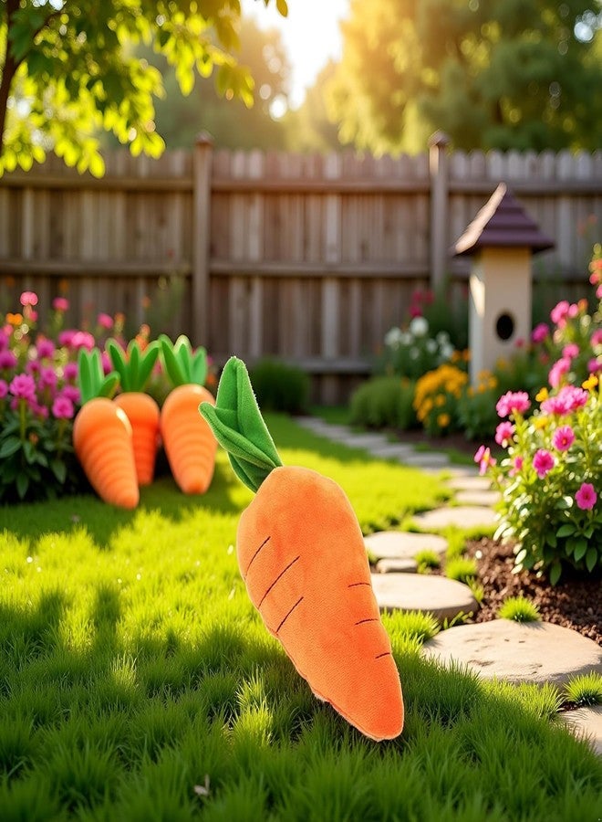 Cauaoa 2 Pcs Crinkle Dog Toy for Small, Medium, and Large Breeds, Cute Carrot with Soft Squeaker, Carrot Shape Pet Plush Toy with Sound, Bite-Resistant Soft Comfortable Dog Toys - Image 4