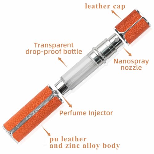 muilsae AF01PE Leather Perfume atomiser 5ml Bottom Fill Travel Perfume Bottle Refillable Perfume Dispenser for Women Men Purple 5ml - Image 3