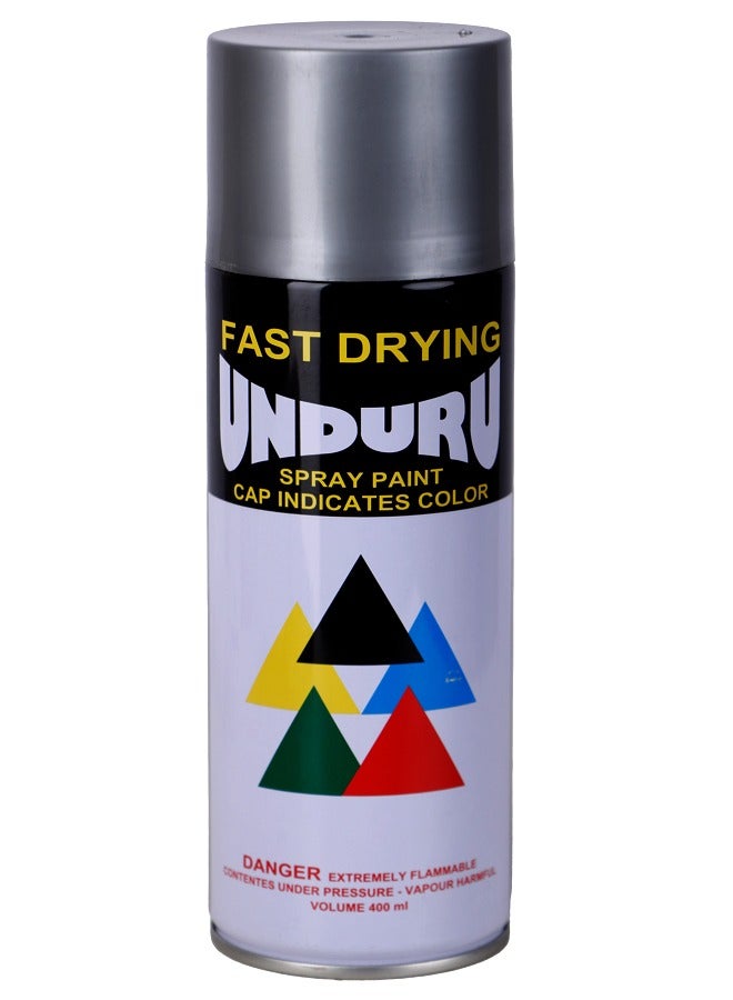Unduru Glossy Spray Paint - Multipurpose - 400ml - Silver color - Image 1