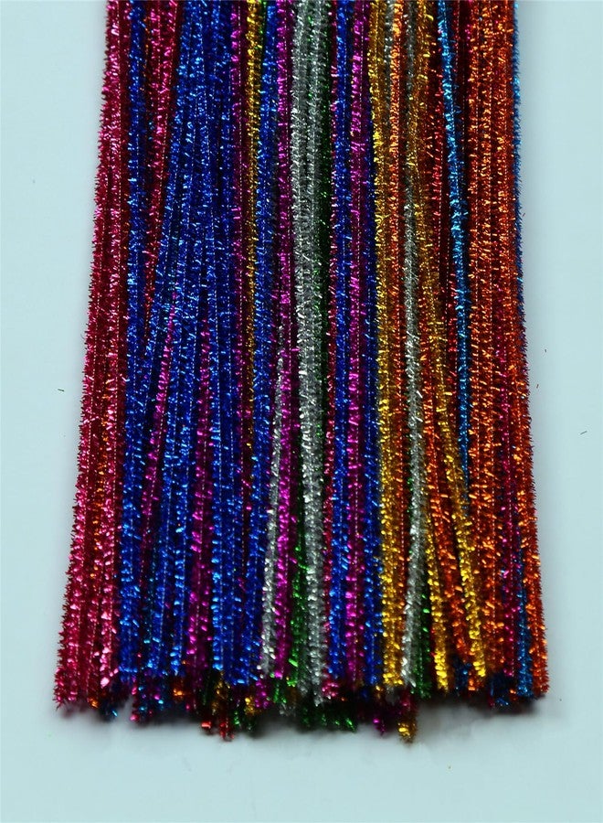 FAVORXTM Multicolored Craft Pipe Cleaners Glitter Chenille Stems (100 Pieces) 10 Colors for DIY Creative Art Decorations (0.24 x 12 Inch) - Image 2