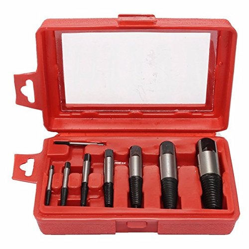 Screw Extractor Set Damaged Nut Screw Extractor Bolt Stud Remover Screwdriver Tool Kit Red 8 Pieces  - Image 1