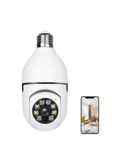 Wireless Light Bulb Camera Security Dome Camera 1080P WiFi Home Surveillance Cameras System with 360 Degree View Lens Night Vision Human Motion Detection and Alarm Light Socket Screw In Security Cameras For Home Security
