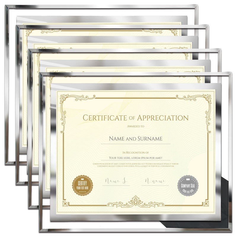 SESEAT 85 x 11 Certificate Document Frame Packs4 Diploma Glass Picture Frames for Tabletop