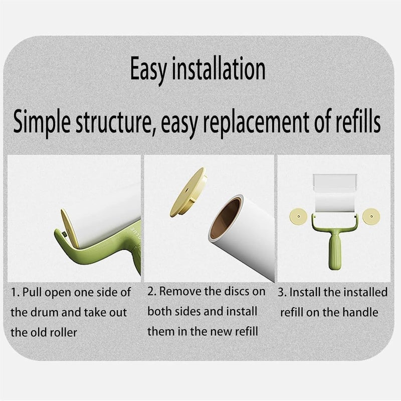 Snacko Tearable Lint Roller - Sticky Roll Paper for Pet Hair, Dust, and Clothes Cleaning | Replaceable Cleaning Brush Accessories(White) - Image 3
