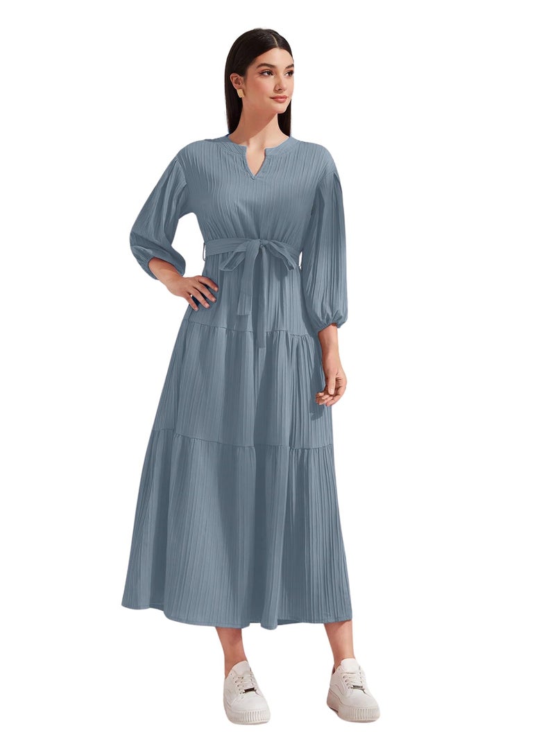 TOPLOT Long Dress for Women || Long One-Piece Outfit || Maxi for Women Stylish (Sugar-Long-Dress-5249-Aqua-S) - Image 5