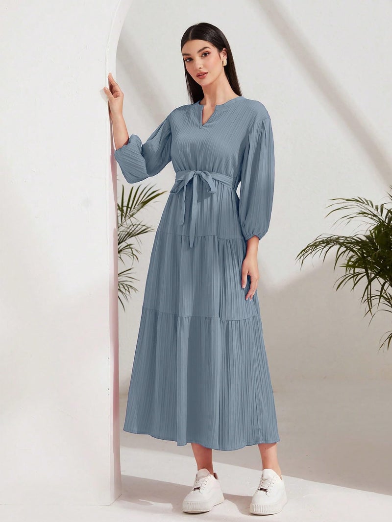 TOPLOT Long Dress for Women || Long One-Piece Outfit || Maxi for Women Stylish (Sugar-Long-Dress-5249-Aqua-S) - Image 2