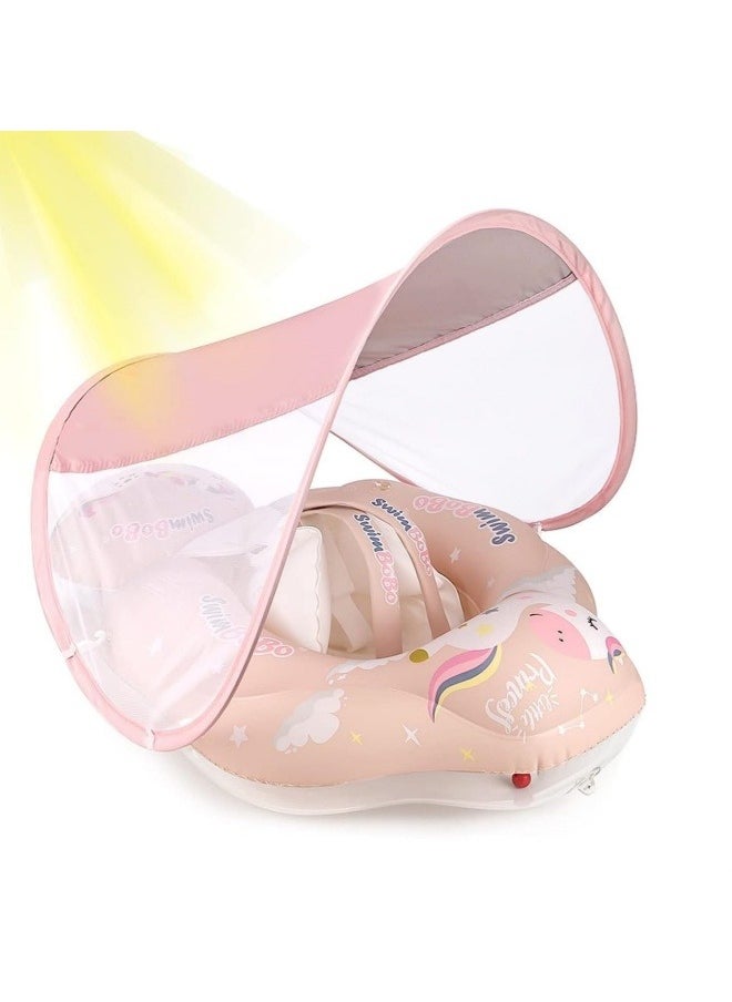 GGEROU - Baby Swimming Pool Floats,Baby Pool Float with Canopy,PVC Infant Swim Floats,Child Kids Inflatable Pool Floats,Summer Swim Float,Floating Mattress Seat Swim Ring,Fun Beach Floaties - Image 1
