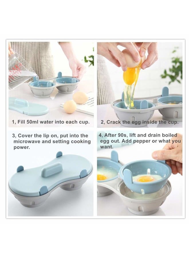 KICOFIT Microwave Egg Poacher, Poached Egg Cooker with Measure Cup, Dishwasher Safe BPA Free, Egg Maker Poached Egg Steamer Kitchen Gadget Home Gift - Image 3