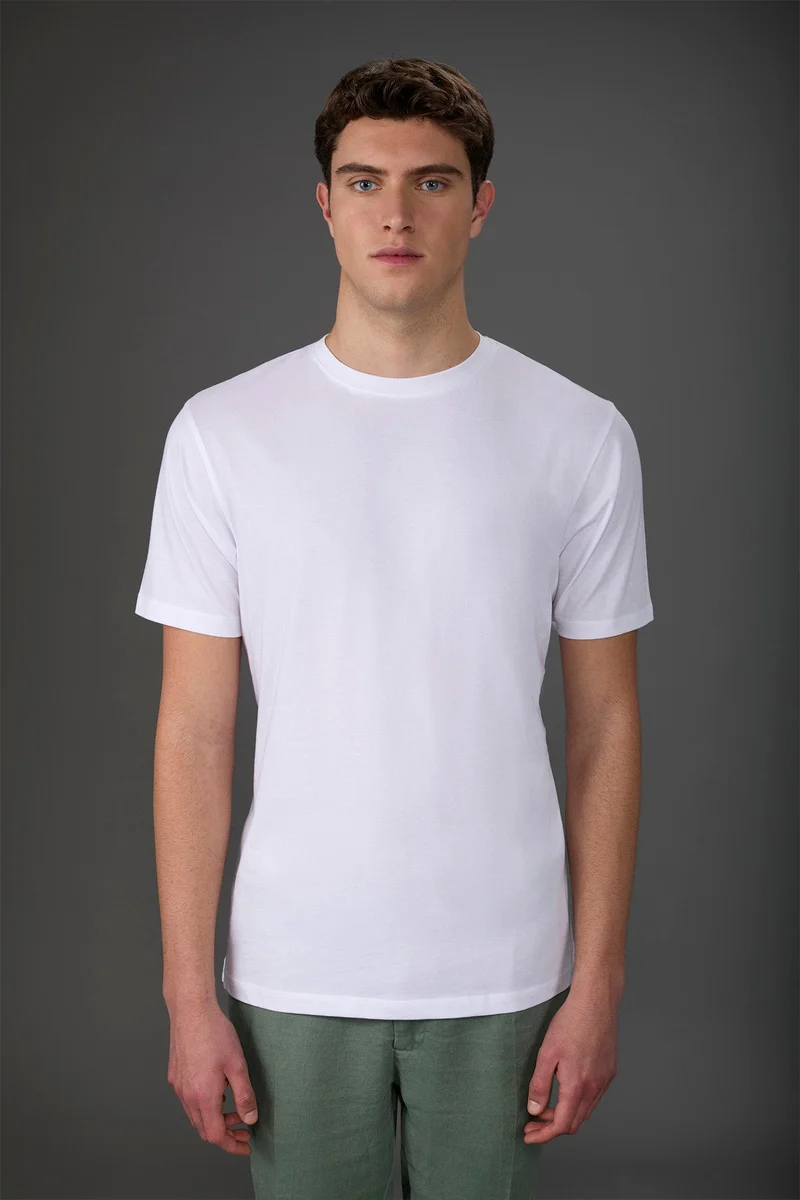 Men's crew neck short sleeve organic cotton T-shirt - White