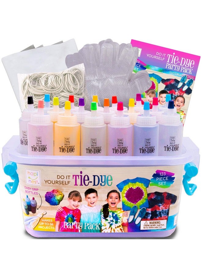 Hapinest Hapinest Tie Dye Kit for Kids Age 8-12 & Up Girls Boys Teens, Clothing Shirt Fabric Dye Arts and Crafts Gifts Party Supplies, Kids Tie Dye Kit for Large Group, 18 Pre-Filled Bottles w/14 Colors - Image 1