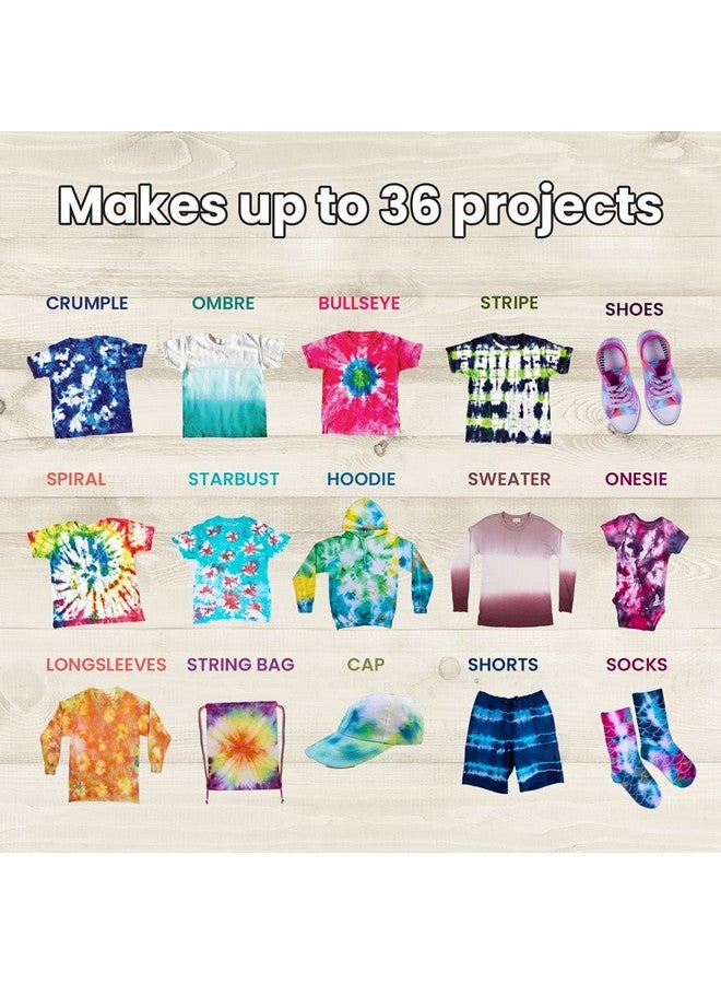 Hapinest Hapinest Tie Dye Kit for Kids Age 8-12 & Up Girls Boys Teens, Clothing Shirt Fabric Dye Arts and Crafts Gifts Party Supplies, Kids Tie Dye Kit for Large Group, 18 Pre-Filled Bottles w/14 Colors - Image 4