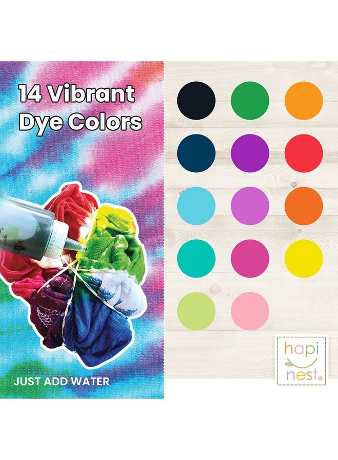 Hapinest Hapinest Tie Dye Kit for Kids Age 8-12 & Up Girls Boys Teens, Clothing Shirt Fabric Dye Arts and Crafts Gifts Party Supplies, Kids Tie Dye Kit for Large Group, 18 Pre-Filled Bottles w/14 Colors - Image 3