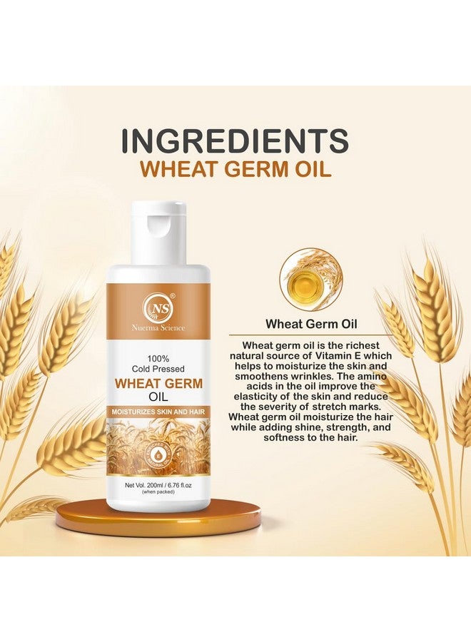 Nuerma Science Wheatgerm Oil For Hair, Skin Care | Anti-Hairfall Natural Oil, Promotes Hair Growth, Softness & Shine - 200Ml - Image 3
