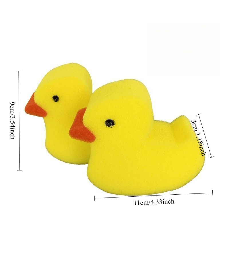 4 Pack Little Yellow Duck Facial Sponge Scrubber With Strong Stain Removing Power For Bathing - Image 2