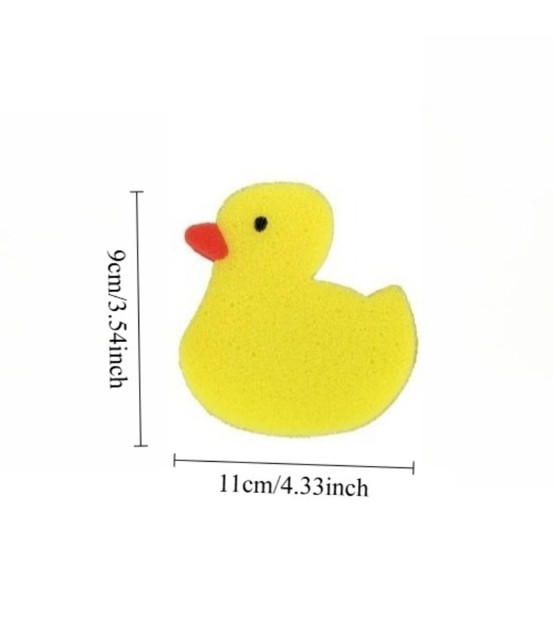 4 Pack Little Yellow Duck Facial Sponge Scrubber With Strong Stain Removing Power For Bathing - Image 3