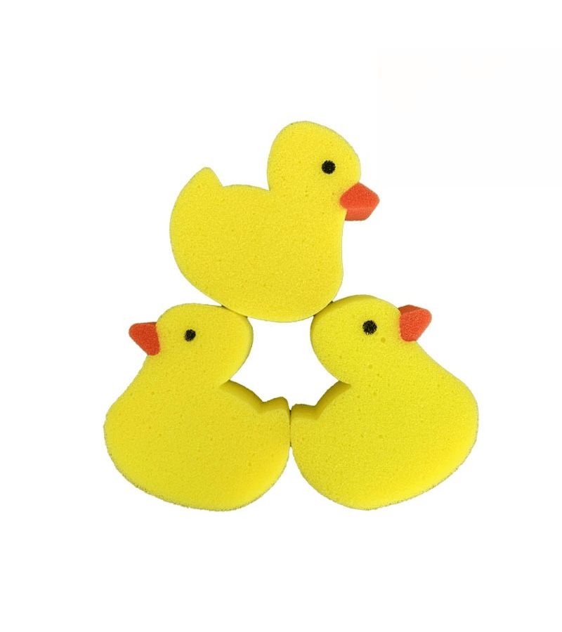 4 Pack Little Yellow Duck Facial Sponge Scrubber With Strong Stain Removing Power For Bathing - Image 4