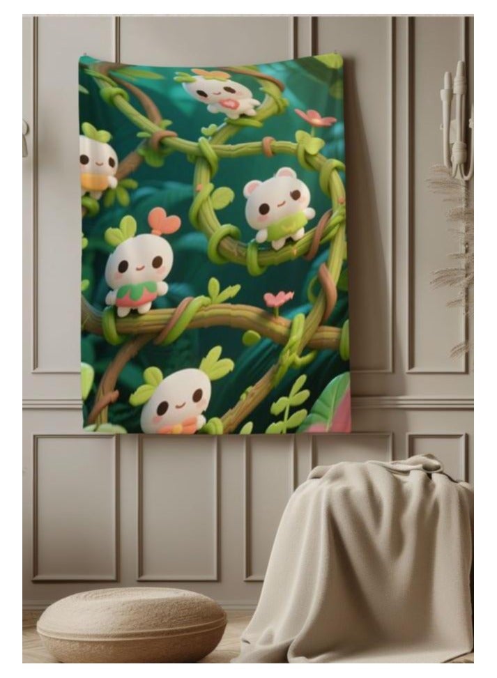 عام بطانية رقيقة من الفانيلا الكرتونية للأطفال أو الطلاب (دافئة ومريحة ومناسبة للنوم والألعاب) 100 سم * 150 سم - 122 - Image 1