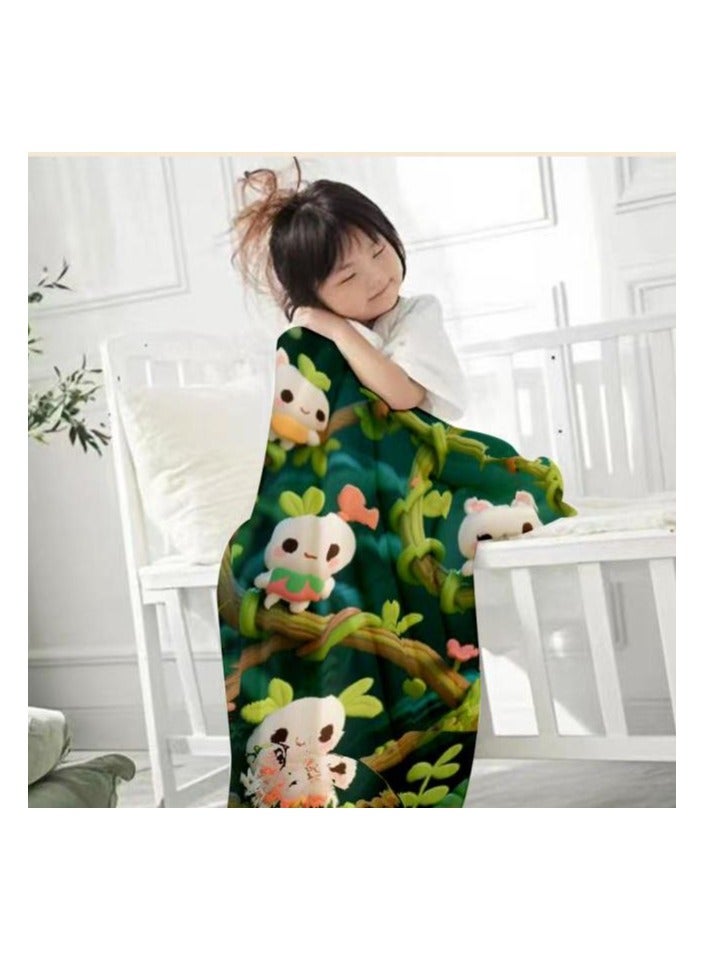 عام بطانية رقيقة من الفانيلا الكرتونية للأطفال أو الطلاب (دافئة ومريحة ومناسبة للنوم والألعاب) 100 سم * 150 سم - 122 - Image 3