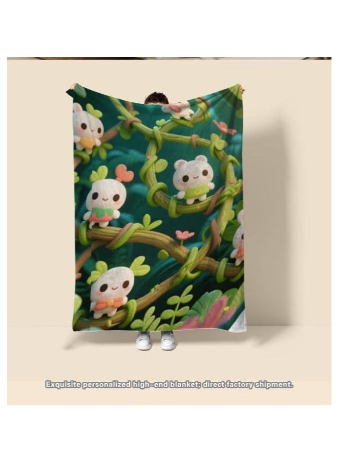 عام بطانية رقيقة من الفانيلا الكرتونية للأطفال أو الطلاب (دافئة ومريحة ومناسبة للنوم والألعاب) 100 سم * 150 سم - 122 - Image 4