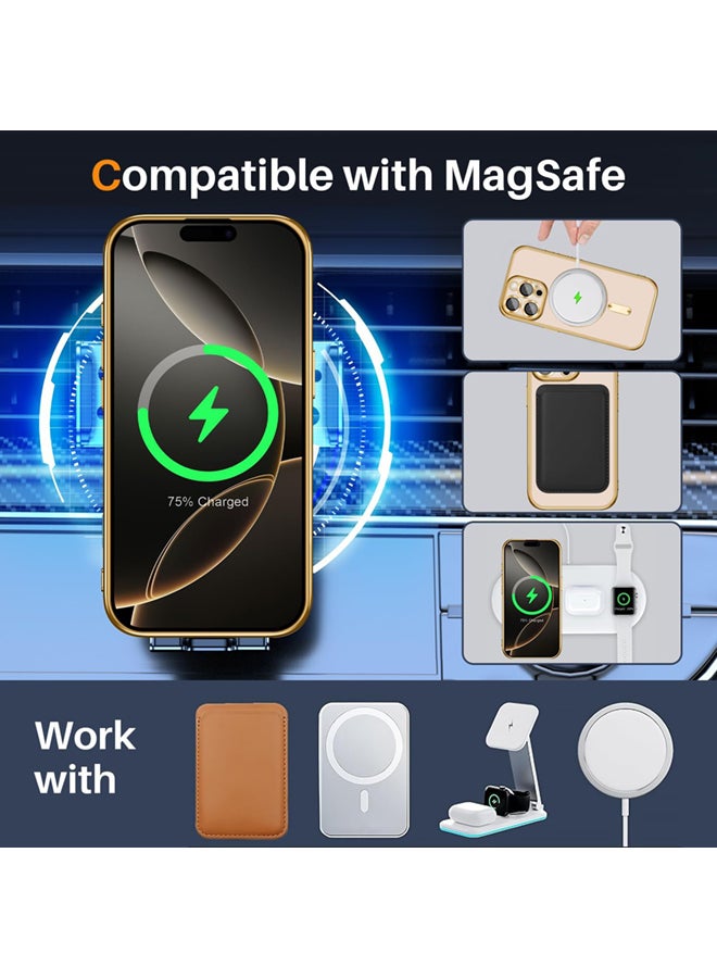 YJS iPhone 16 Pro Max Case with Gold Titanium, Camera Lens Protection, Compatible with MagSafe, Diamond Clear Stylish - Image 4