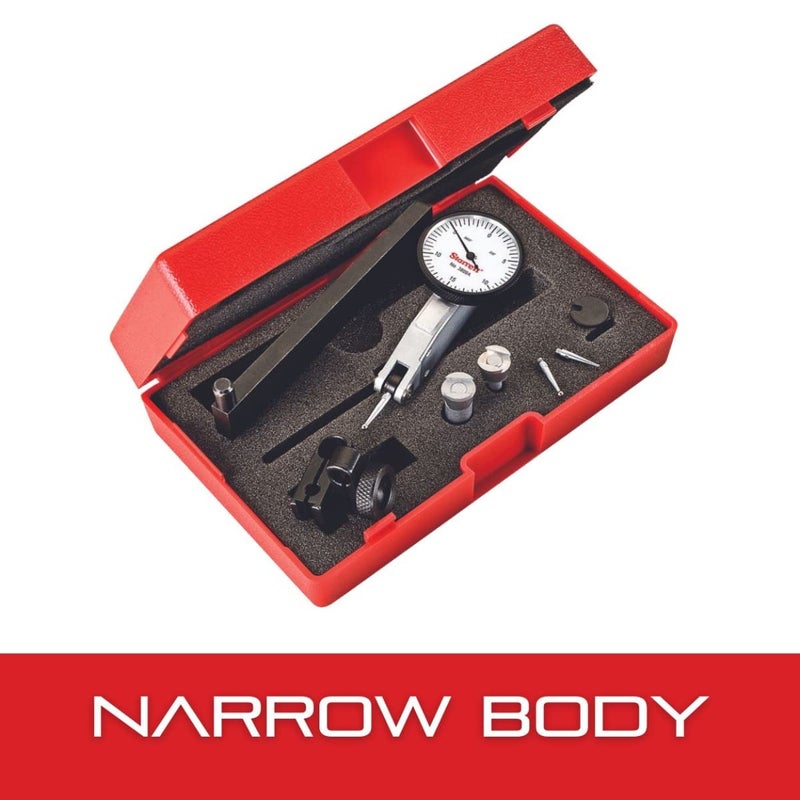 Starrett Dial Test Indicator with Dovetail Mount Accessories and Case  114 White Dial Face 030 Range 0150 Dial Reading 0001 Graduations  3809AC - Image 3