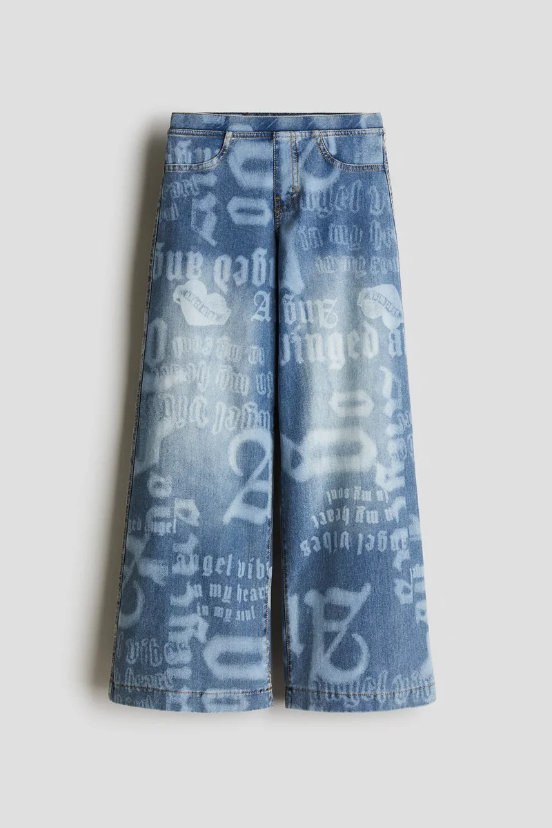 H&M Wide denim-look trousers