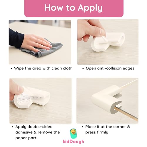 KidDough Baby Proofing Corner Guards, Corner Protector for Sharp Edges, Table Corner Protector for Baby Safety (U Shape White) - Image 5