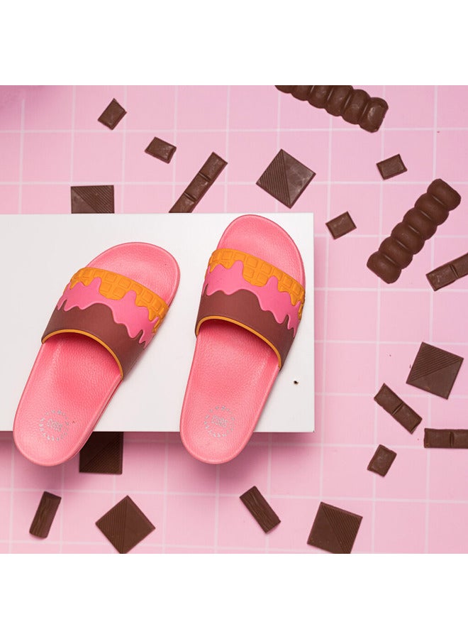 CUBS Chocolate Waffle Print Everyday Wear Eco-Friendly Pvc Slides For Kids Lightweight Easy To Wash And Anti-Slip Soles - Image 3