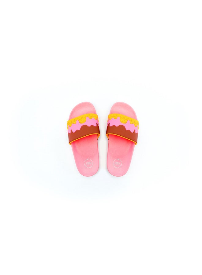 CUBS Chocolate Waffle Print Everyday Wear Eco-Friendly Pvc Slides For Kids Lightweight Easy To Wash And Anti-Slip Soles - Image 2