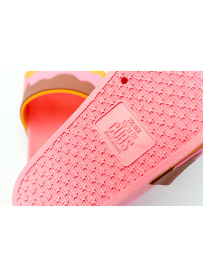 CUBS Chocolate Waffle Print Everyday Wear Eco-Friendly Pvc Slides For Kids Lightweight Easy To Wash And Anti-Slip Soles - Image 4