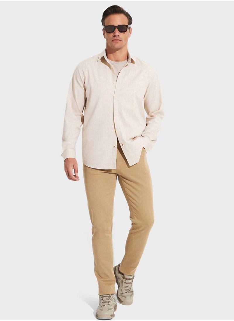 جون قميص أكسفورد أساسي بقصة عادية - Image 5