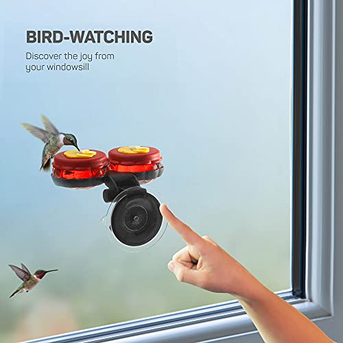 SEWANTA Handheld Small Glass Hummingbird Feeders (Set of 2) with Window Suction Mount Base - Window/Handheld or Tabletop Mini Hummingbird Feeders for Outdoors - Image 3